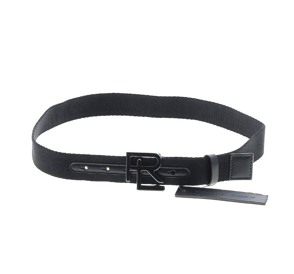Ralph Lauren Purple Label Men’s RL Logo Belt 32 S Black Silver Buckle NWT
